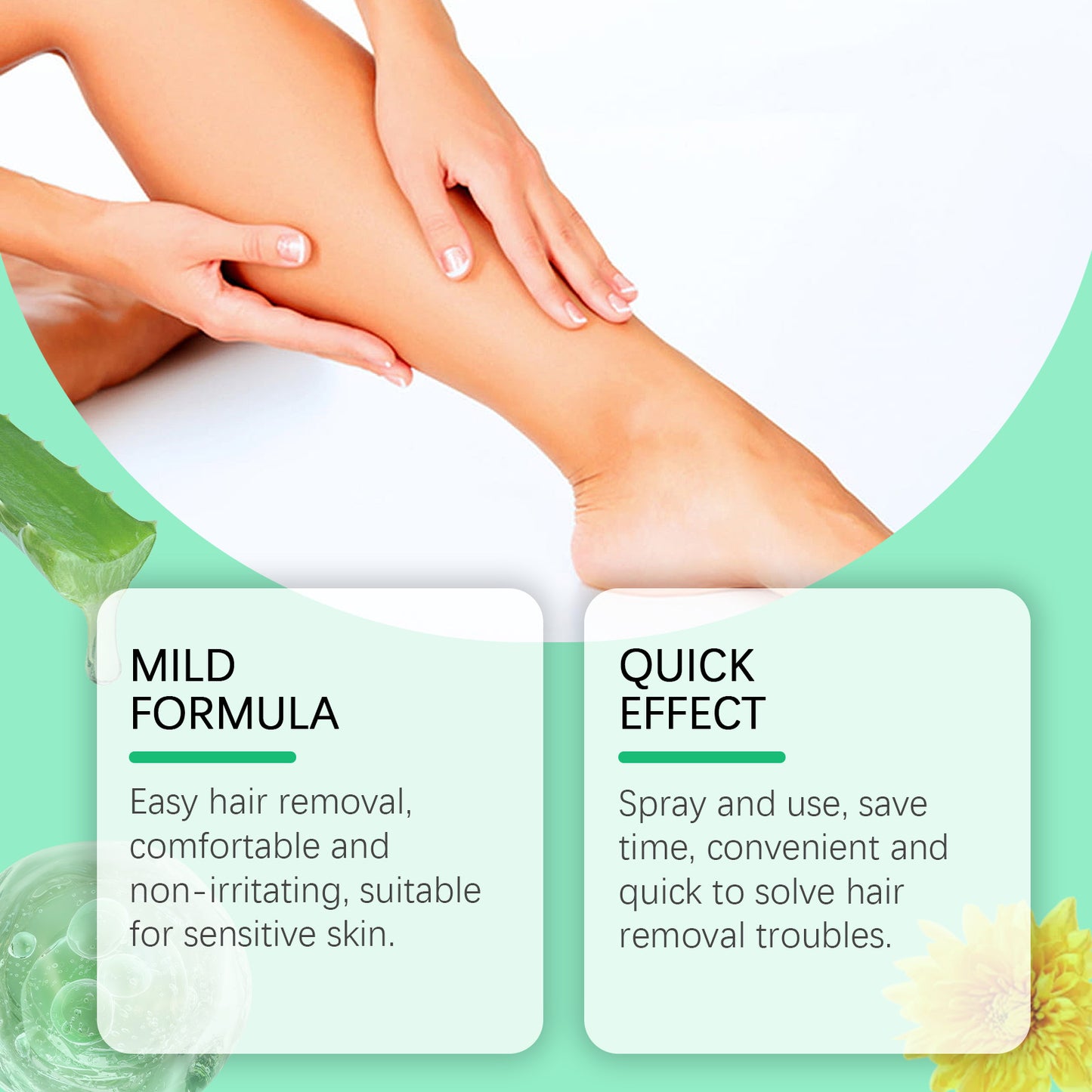OUHOE Hair Removal Spray Gentle Hair Removal Mousse Spray Armpits Hands Legs Whole Body Hair Removal Care Spray